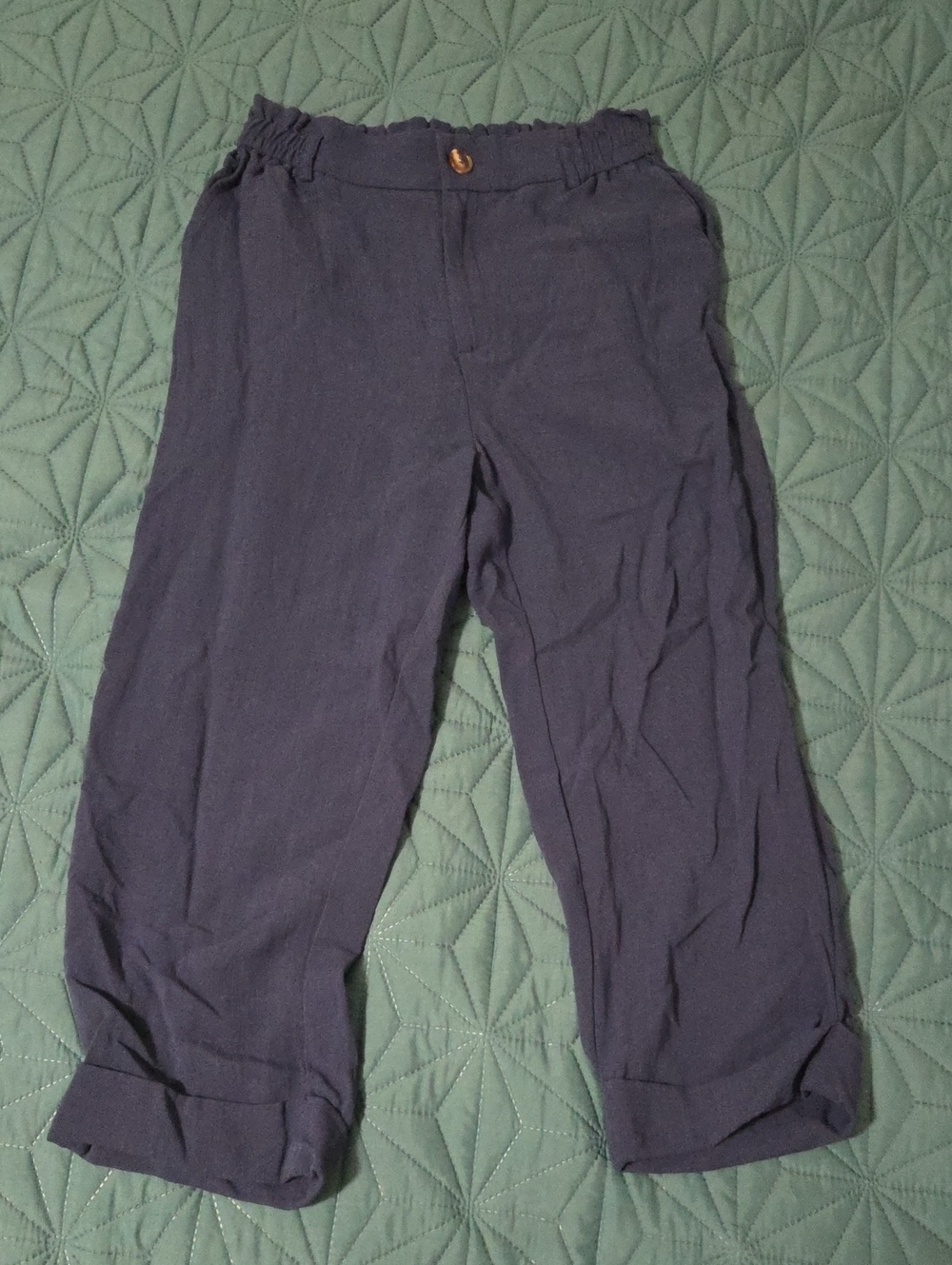 Halara Womens Navy Cuffed Pants Small